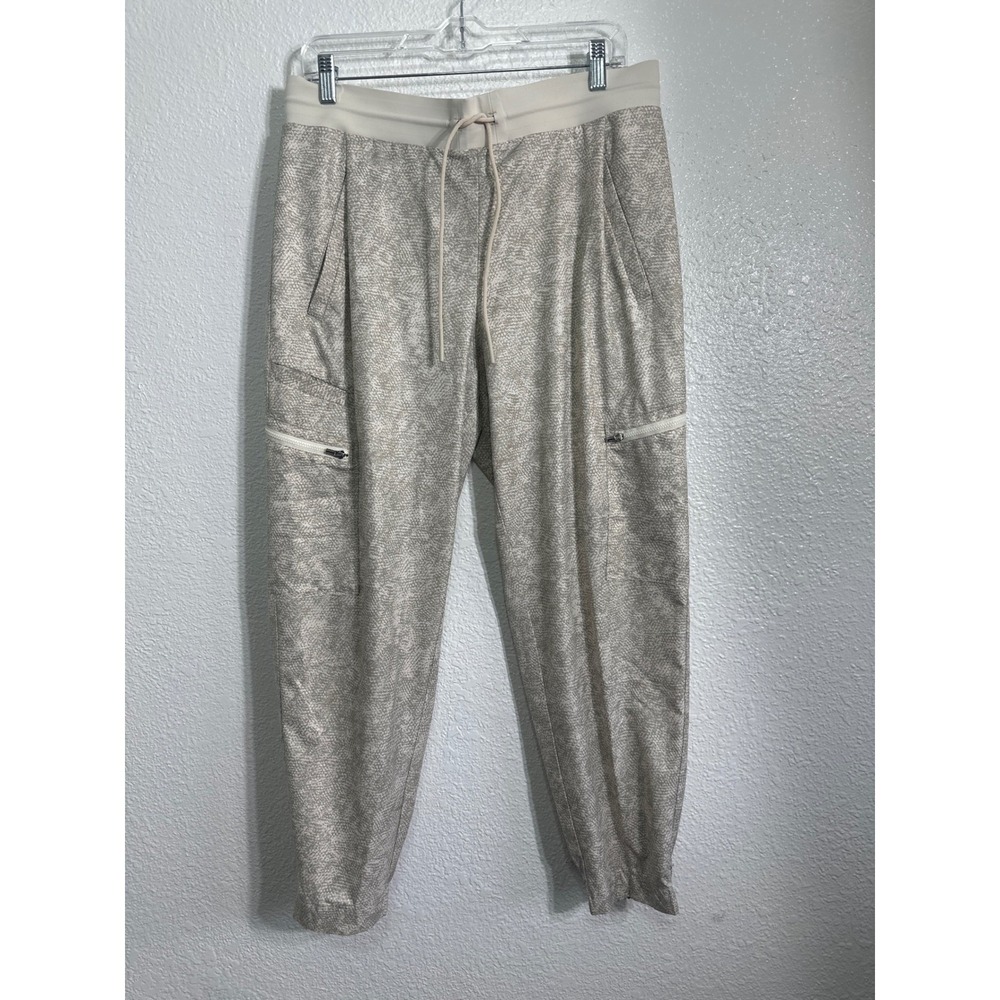 Athleta Venture Printed Pant Jogger Cargo Beige Textured Size 12 - Picture 8 of 16